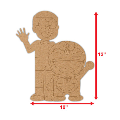 DIY Pre-marked Doremon & Nobita Design On MDF 3mm Thick For Painting, Art & Craft