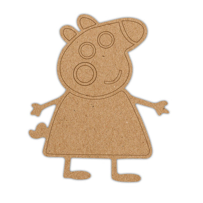 DIY Pre-marked Peppa Pig Design On MDF 3mm Thick For Painting, Art & Craft