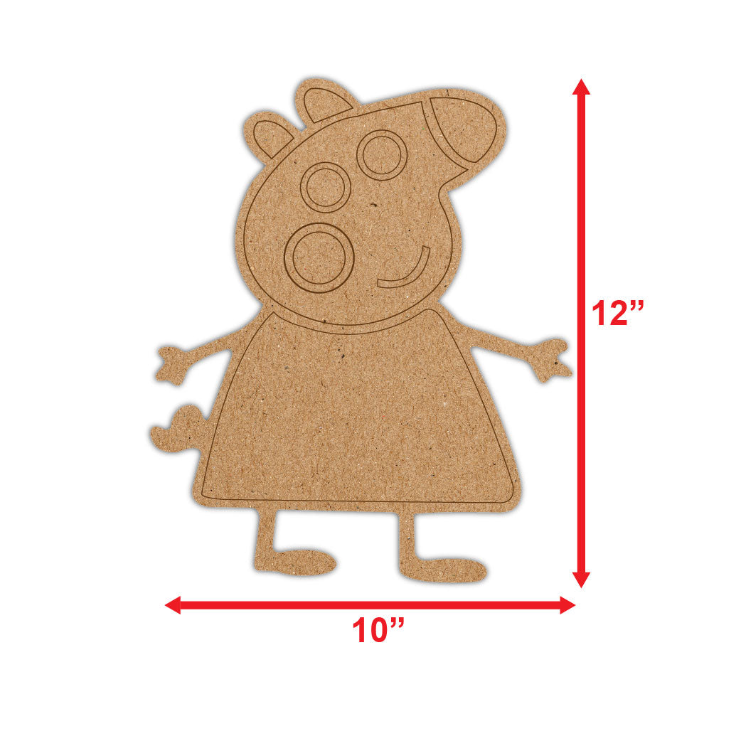 DIY Pre-marked Peppa Pig Design On MDF 3mm Thick For Painting, Art & Craft