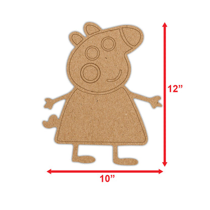 DIY Pre-marked Peppa Pig Design On MDF 3mm Thick For Painting, Art & Craft