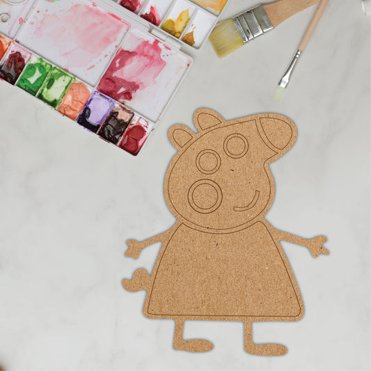 DIY Pre-marked Peppa Pig Design On MDF 3mm Thick For Painting, Art & Craft