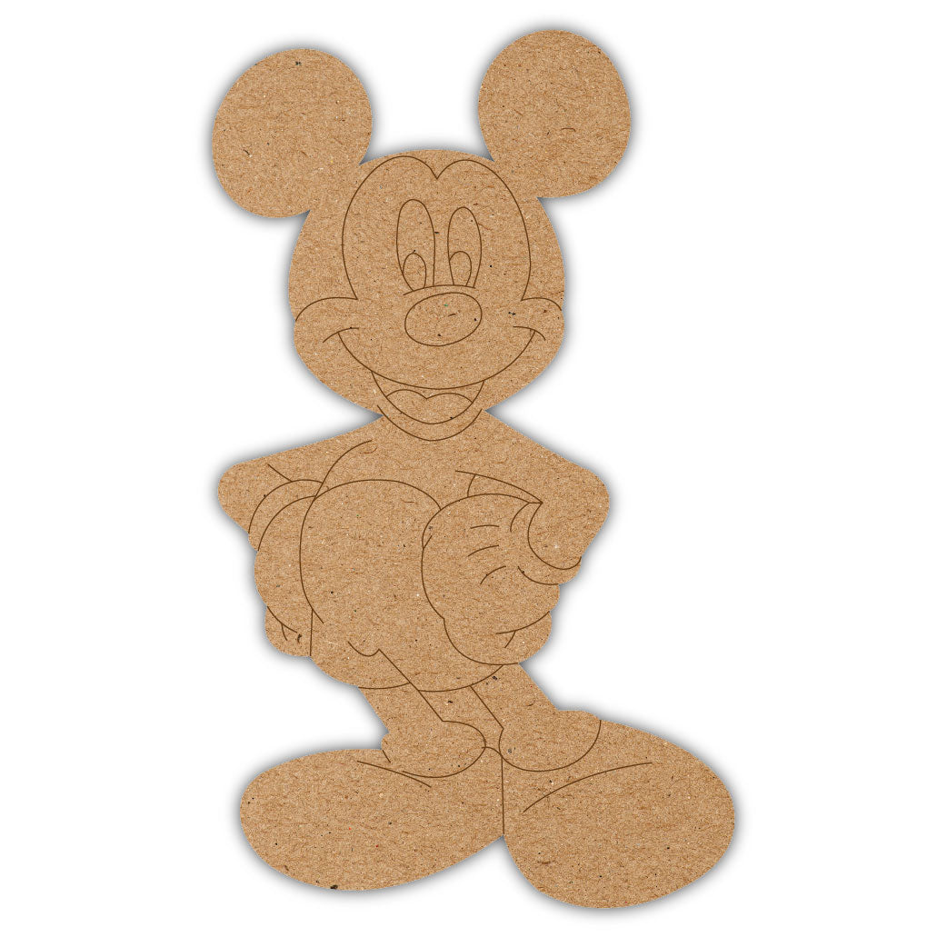 DIY Pre-marked Mickey Mouse Design On MDF 3mm Thick For Painting, Art & Craft