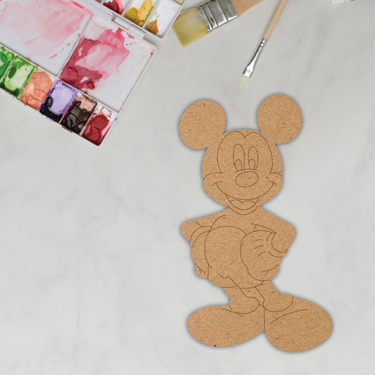 DIY Pre-marked Mickey Mouse Design On MDF 3mm Thick For Painting, Art & Craft