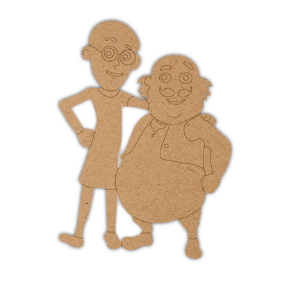 DIY Pre-marked Motu Patlu Design On MDF 3mm Thick For Painting, Art & Craft