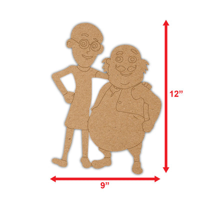 DIY Pre-marked Motu Patlu Design On MDF 3mm Thick For Painting, Art & Craft