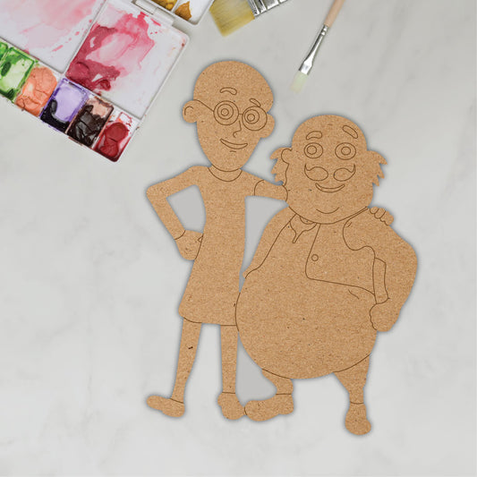 DIY Pre-marked Motu Patlu Design On MDF 3mm Thick For Painting, Art & Craft