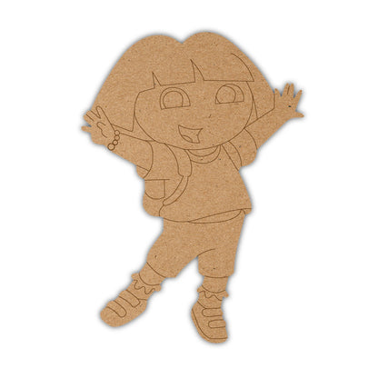 DIY Pre-marked Dora The Explorer On MDF 3mm Thick For Painting, Art & Craft