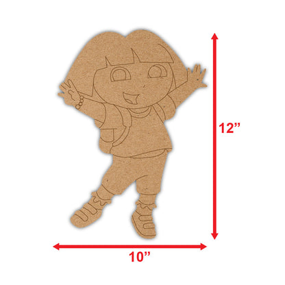 DIY Pre-marked Dora The Explorer On MDF 3mm Thick For Painting, Art & Craft