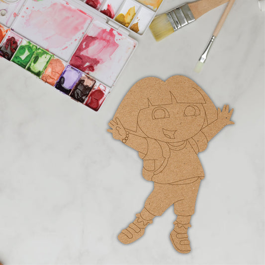 DIY Pre-marked Dora The Explorer On MDF 3mm Thick For Painting, Art & Craft