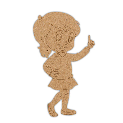 DIY Pre-marked Cute Girl On MDF 3mm Thick For Painting, Art & Craft