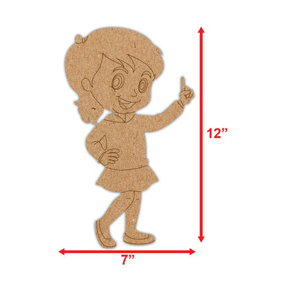 DIY Pre-marked Cute Girl On MDF 3mm Thick For Painting, Art & Craft