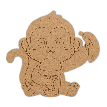 DIY Pre-marked Monkey On MDF 3mm Thick For Painting, Art & Craft