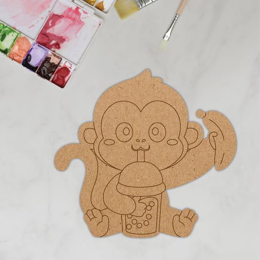 DIY Pre-marked Monkey On MDF 3mm Thick For Painting, Art & Craft