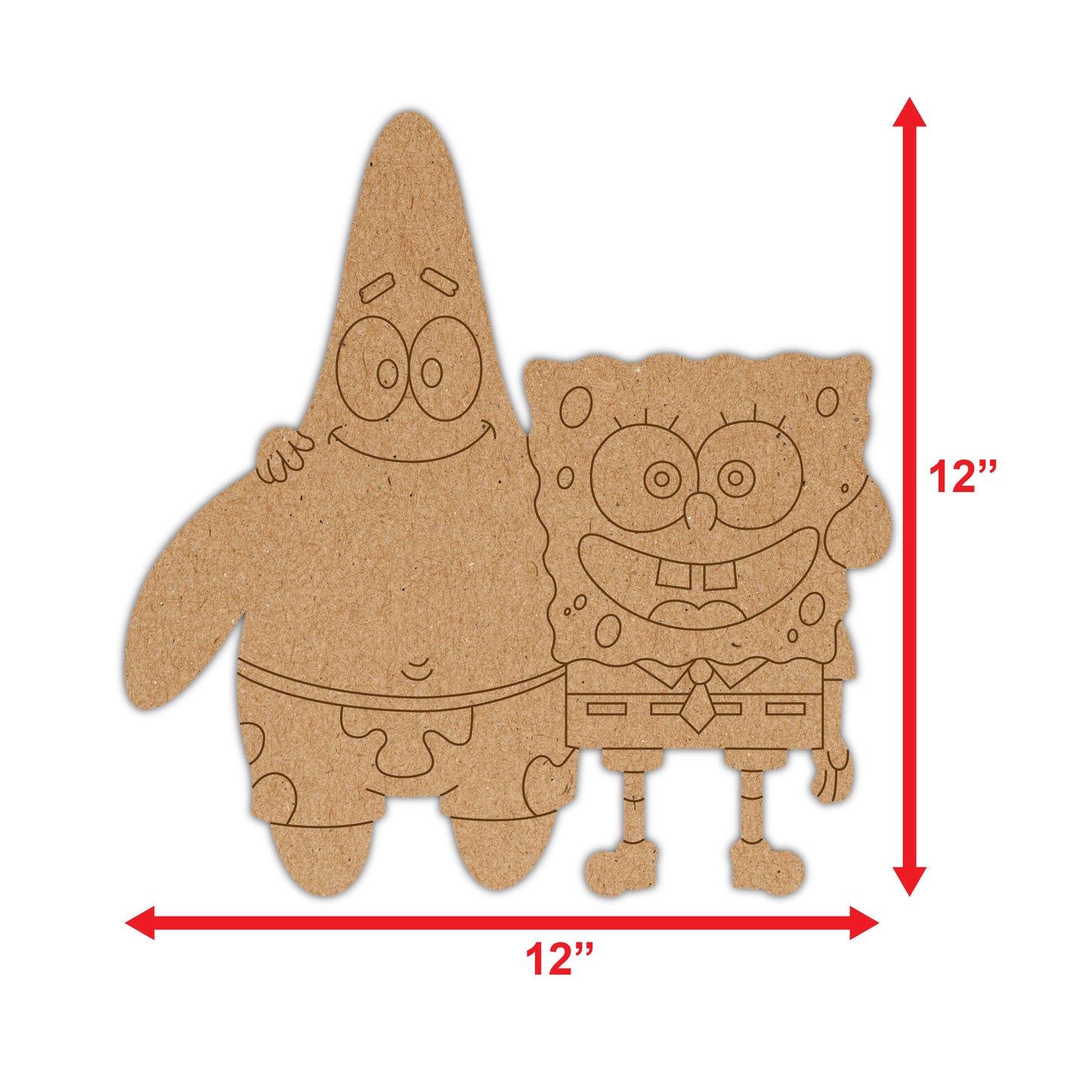 DIY Pre-marked Spongebob SquarePants On MDF 3mm Thick For Painting, Art & Craft