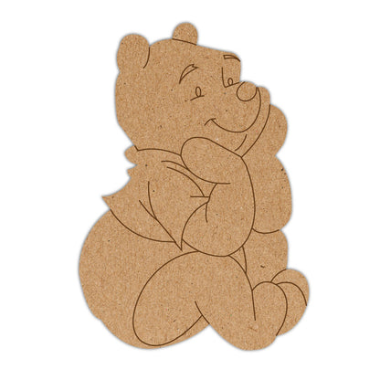 DIY Pre-marked Pooh On MDF 3mm Thick For Painting, Art & Craft