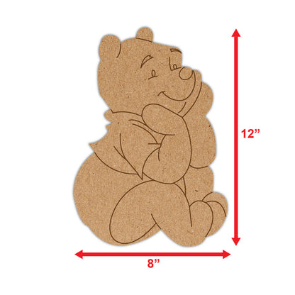 DIY Pre-marked Pooh On MDF 3mm Thick For Painting, Art & Craft