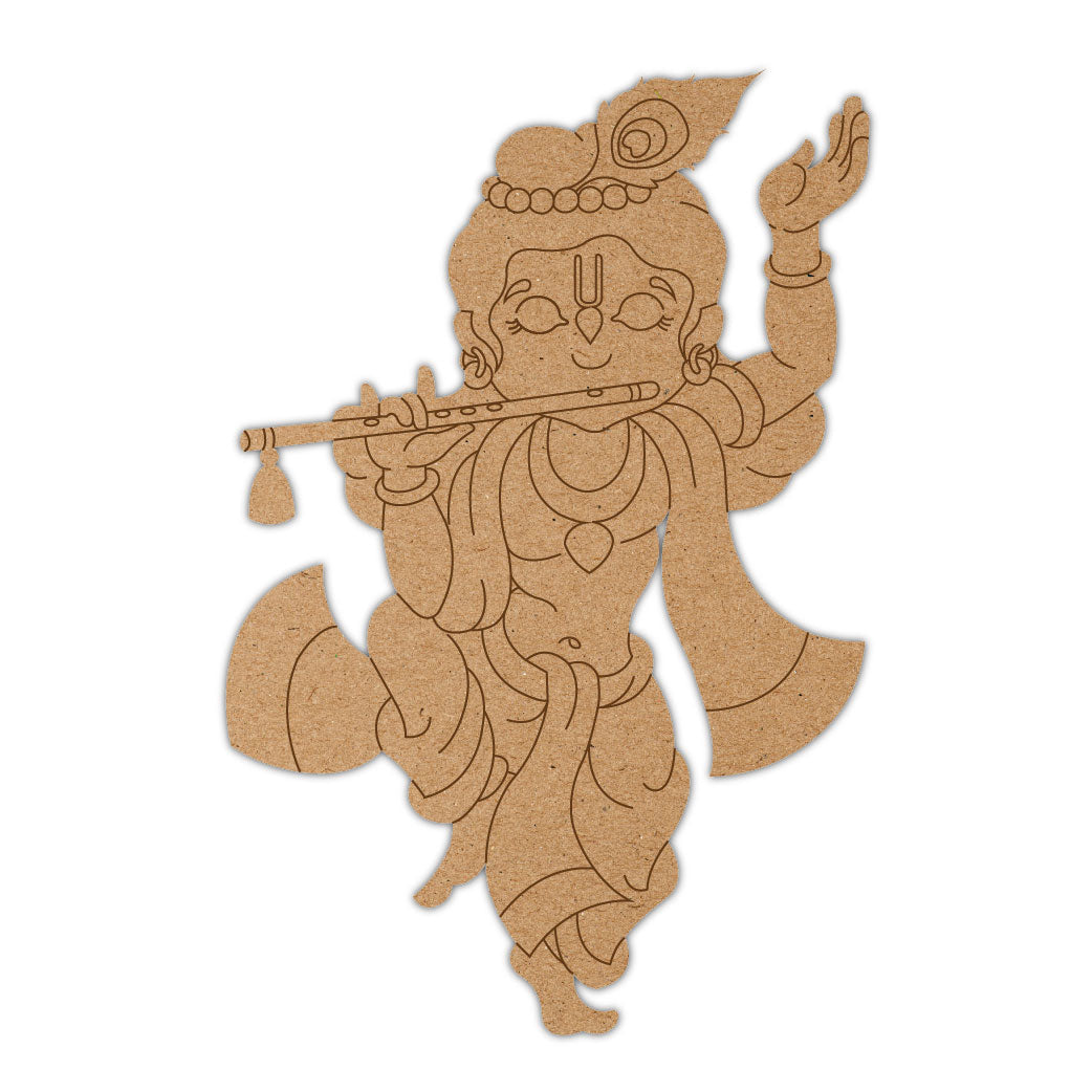 DIY Pre-marked Lord Krishna On MDF 3mm Thick For Painting, Art & Craft