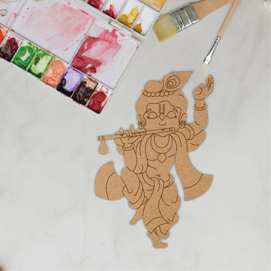 DIY Pre-marked Lord Krishna On MDF 3mm Thick For Painting, Art & Craft