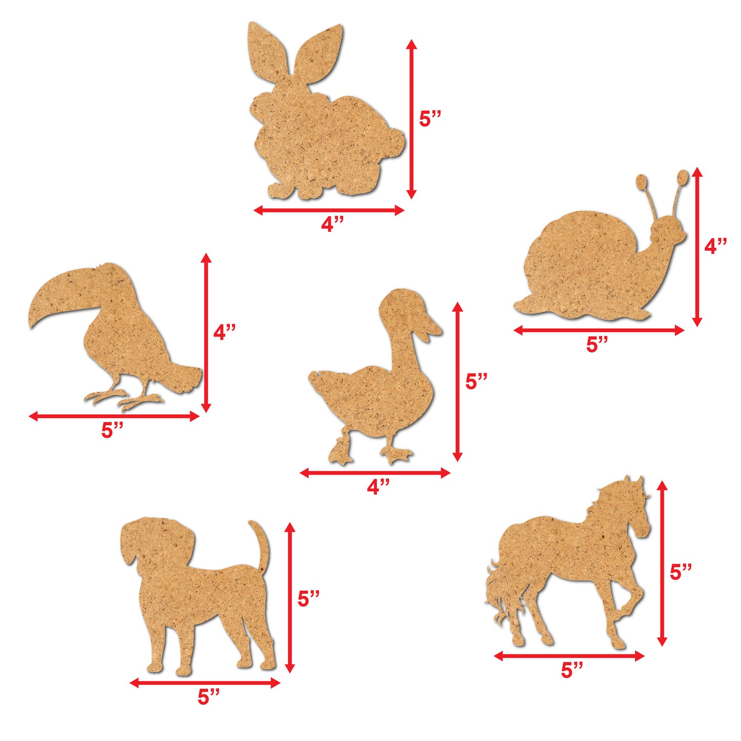 animal-shaped cutouts