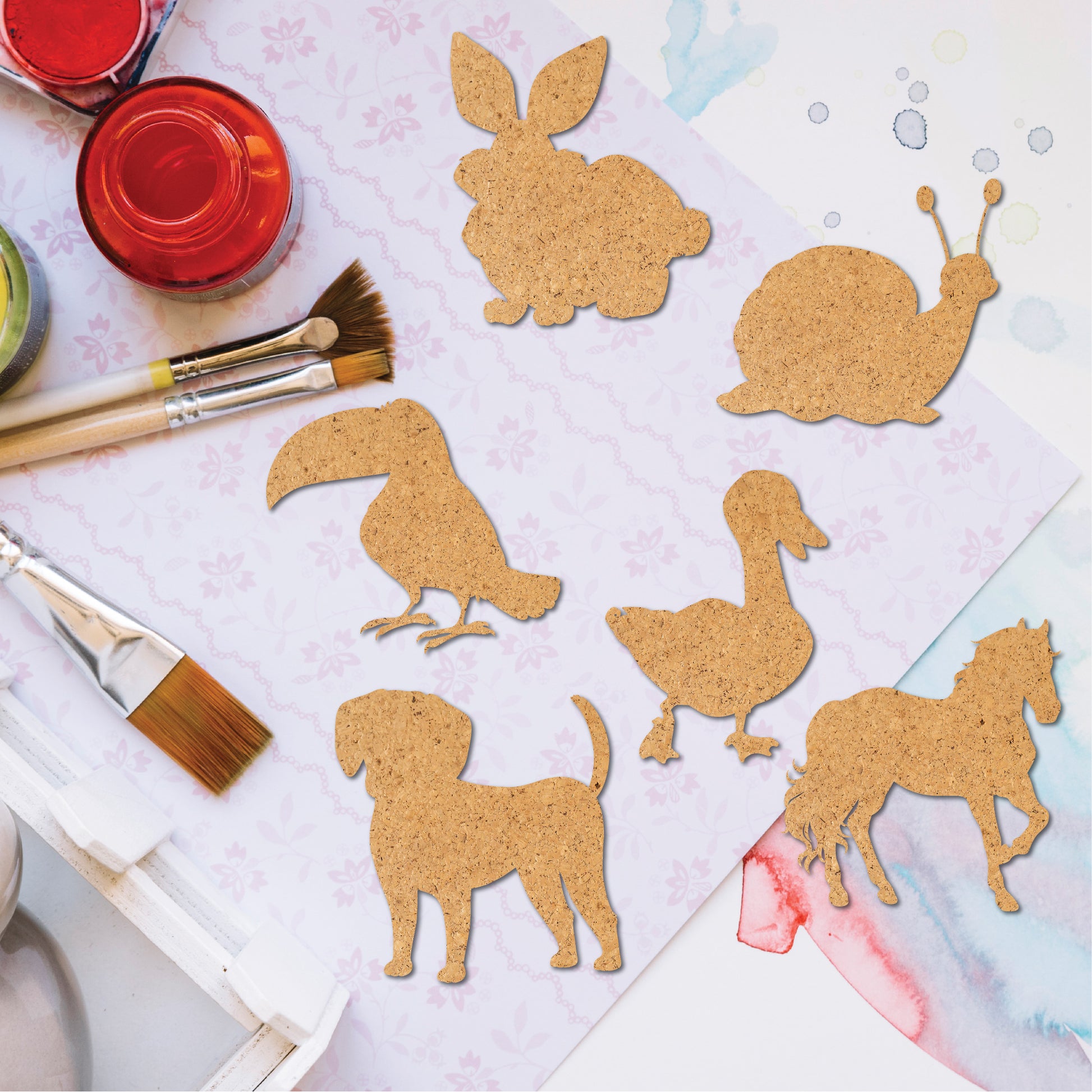 animal-shaped MDF cutouts