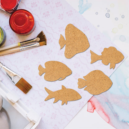  fish-shaped MDF cutouts 