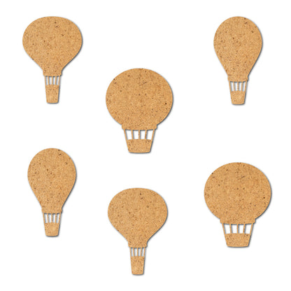 Hot Air Balloon Shape MDF Cutouts Set Of 6