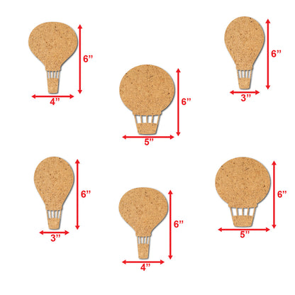 Hot Air Balloon Shape MDF Cutouts Set Of 6