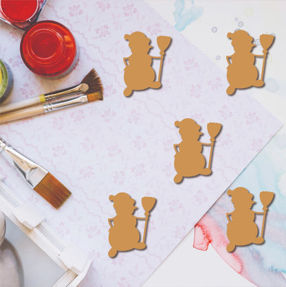  snowman-shaped MDF cutouts 