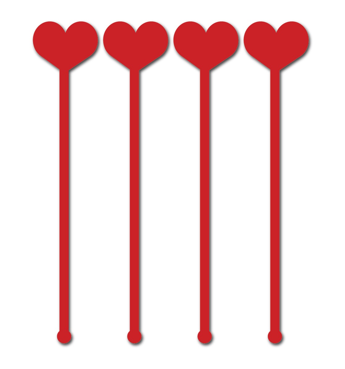 heart drink stirrers