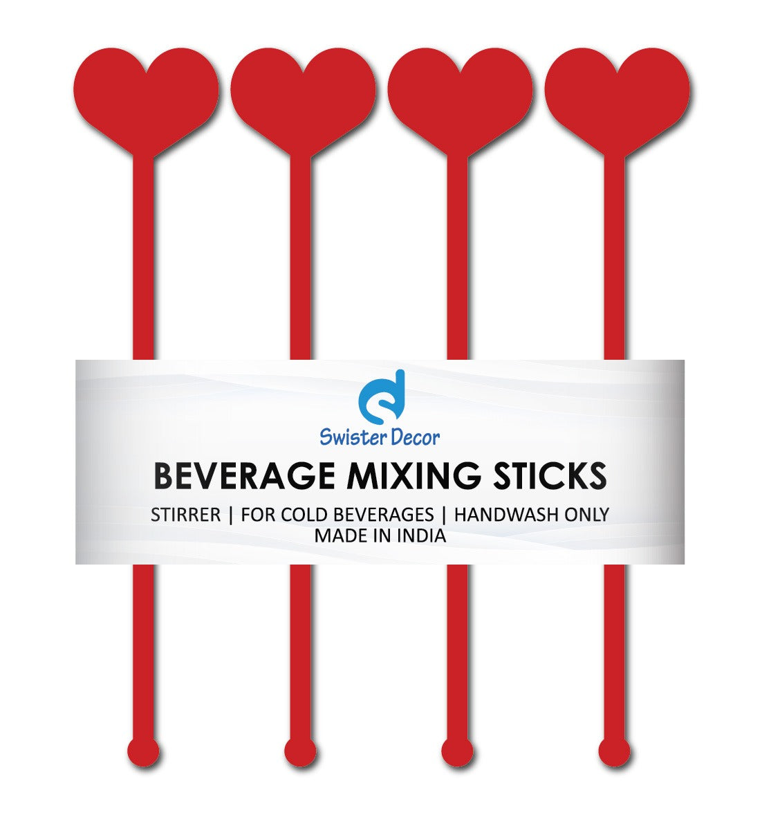 heart-shaped drink stirrers