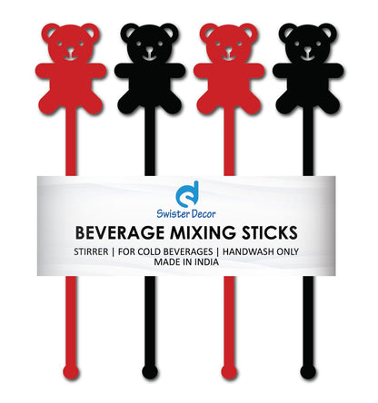 Teddy shaped drink stirrers