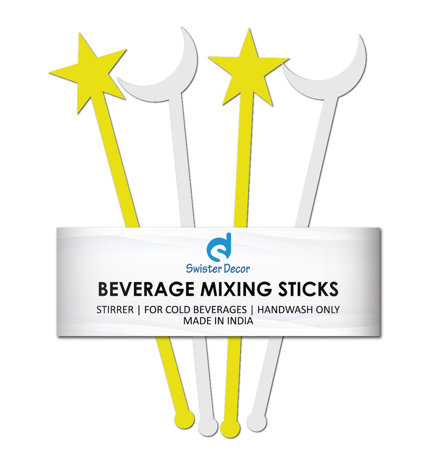 star & moon drink stirrers