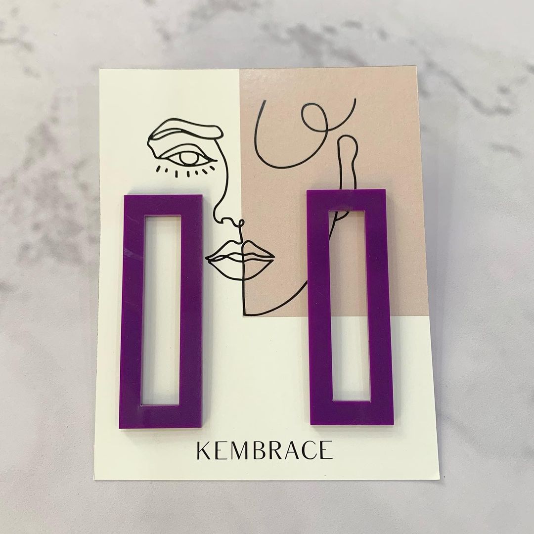 Rectangle statement earrings