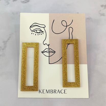 Rectangle statement earrings