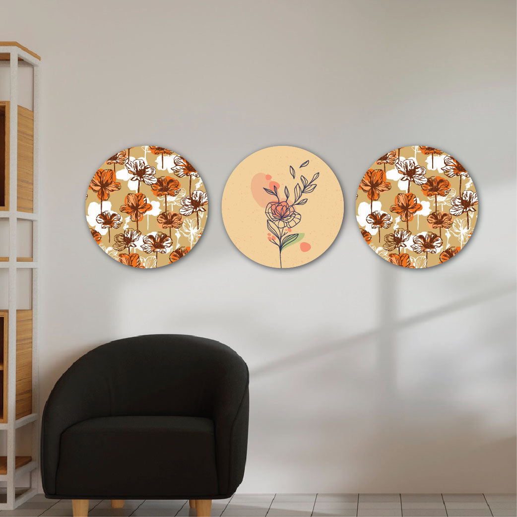  enchanting flower round-shaped wall art.