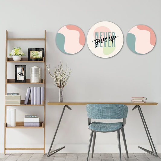 classic inspirational round shaped wall art