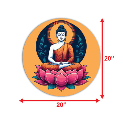 Gautam Buddha Print Round-Shape  Art 