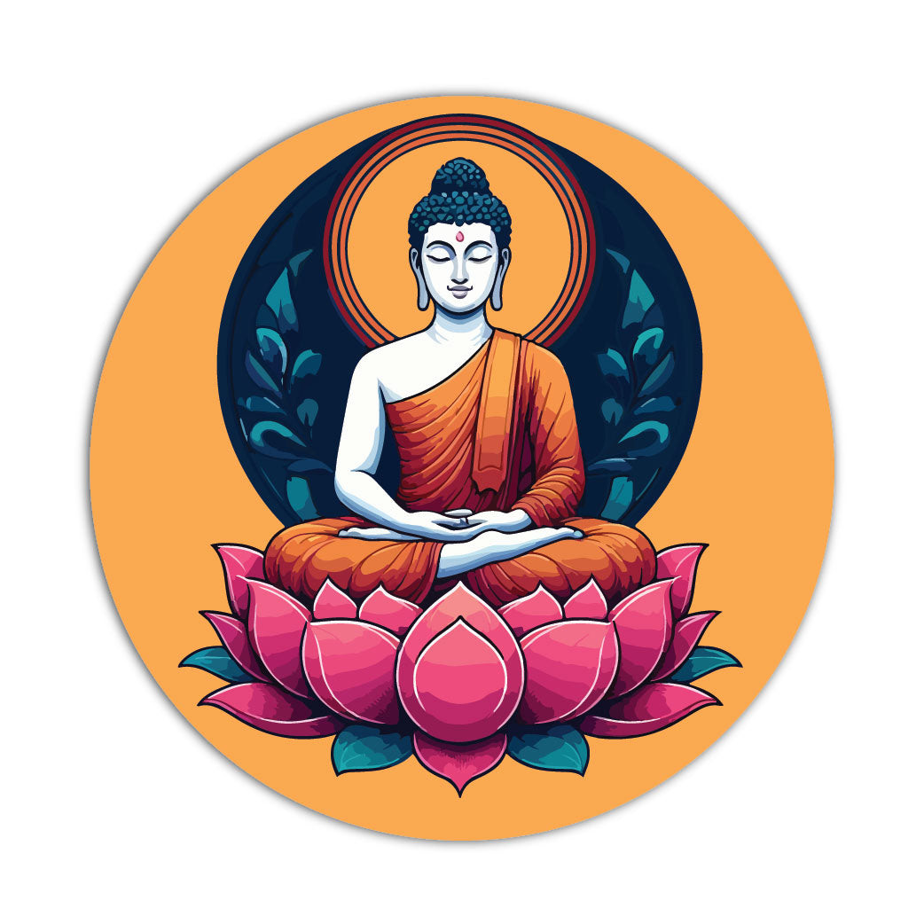 Gautam Buddha Print Round Art 