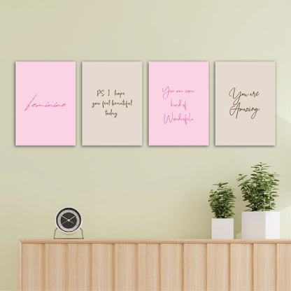 Motivational Quotes Rectangular Wall Art Set Of 4