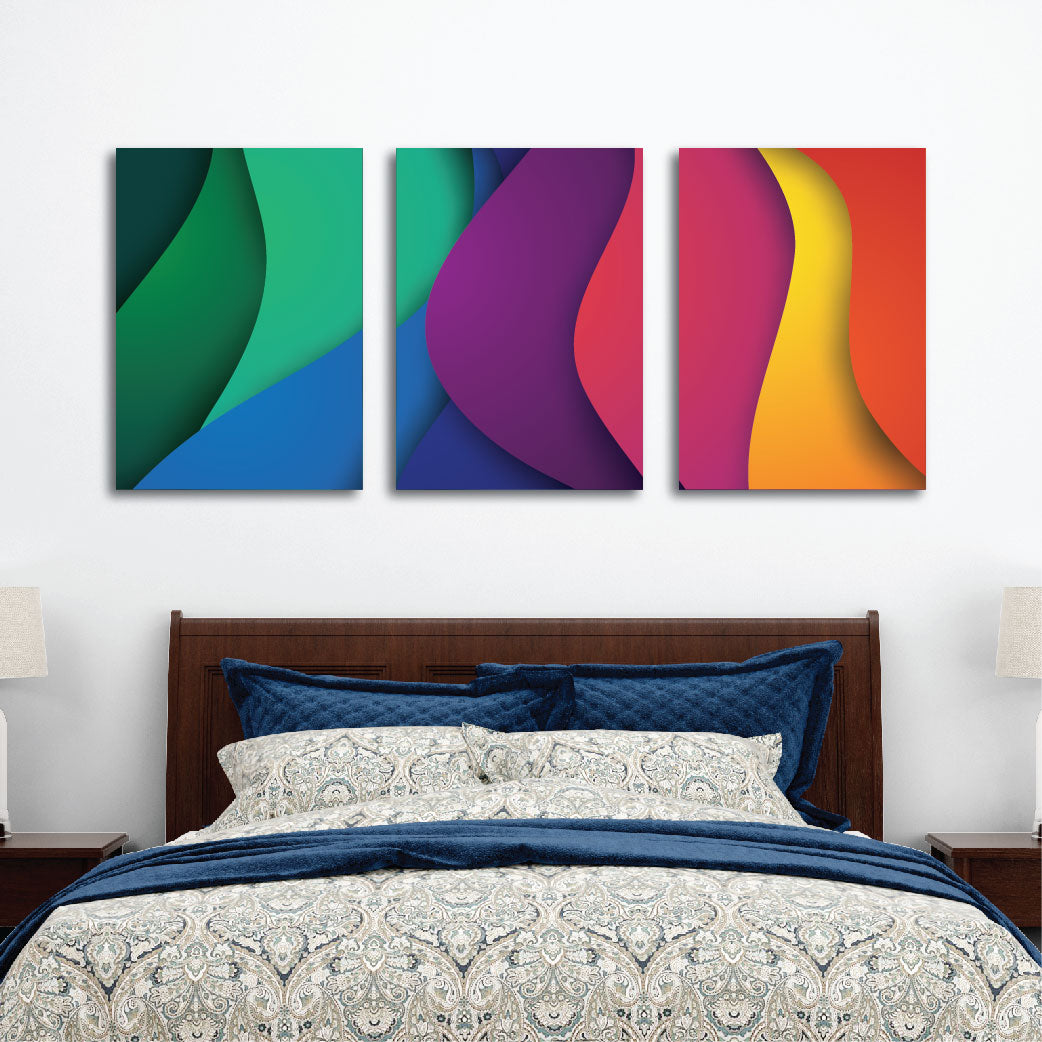 timeless colourful abstract rectangle wall art