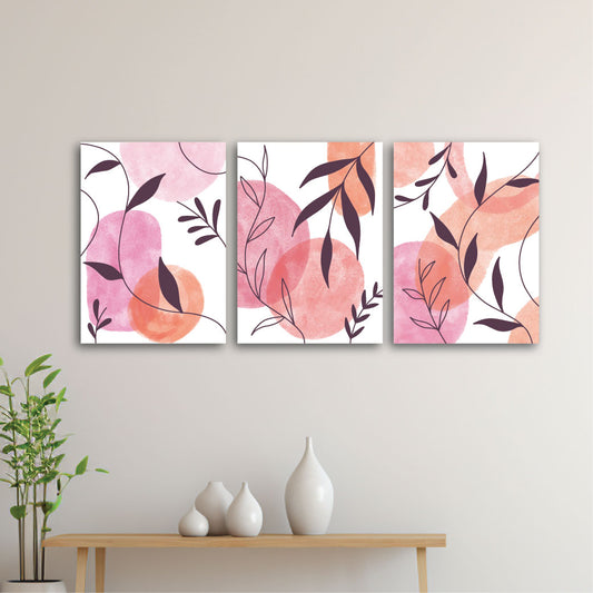 abstract leaves rectangle wall art