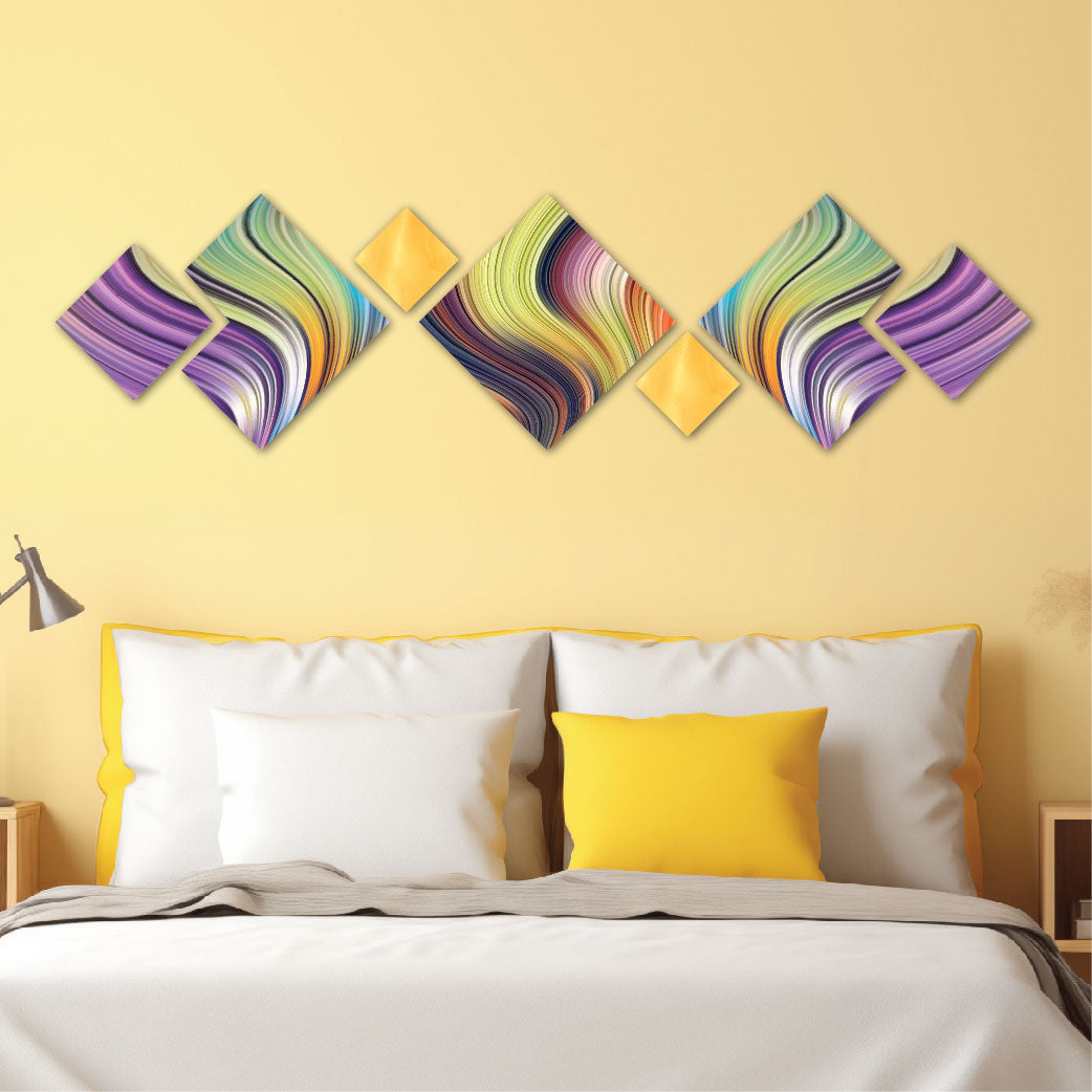 Galaxy Of Colours Triangle Shaped Wall Art Set Of 7