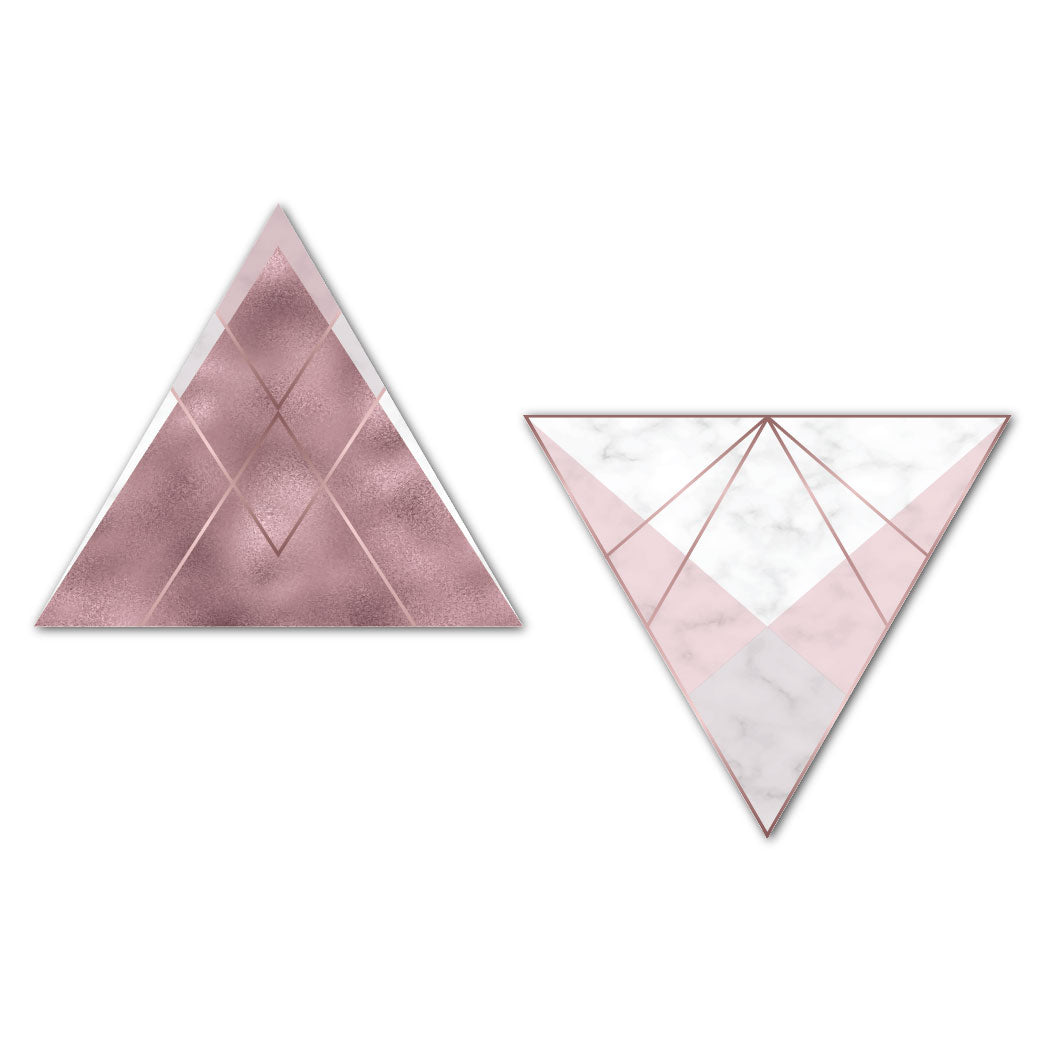 Abstract Design Triangle Shape Wall Art Set Of 2