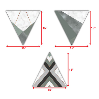 Triangle Shape Modern Art Set Of 3