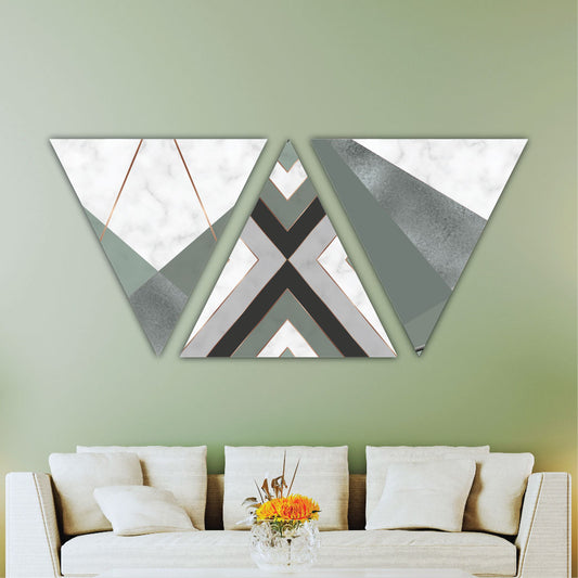 Triangle Shape Modern Art Set Of 3