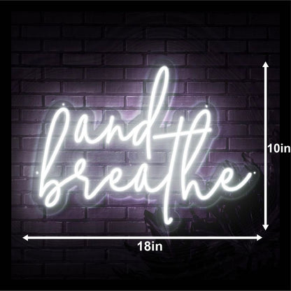 Breathe Neon Sign White with Adapter
