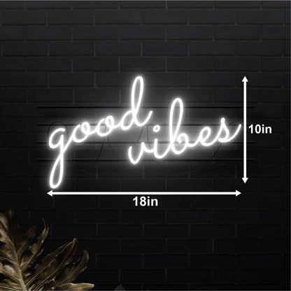 Good Vibes Neon Sign White with Adapter
