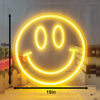 Smiley Shape Neon Sign With Adapter