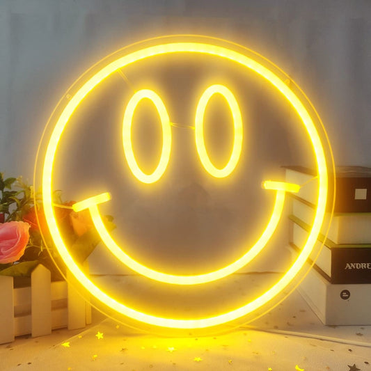 Smiley Shape Neon Sign With Adapter