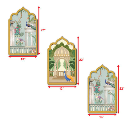 Mughal Theme Prints Panels Set Of 3